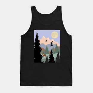 Buck and birds in the Mountains Tank Top